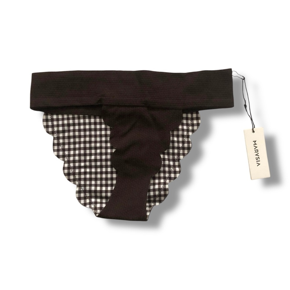 Marysia Swim Santa Clara Bikini Bottom Brown Gingham NWT Size XS